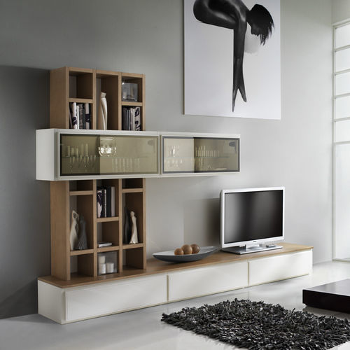 Parete attrezzata TV contemporaneo - ST 11 - MOLETTA MOBILI - in legno laccato / modulare / su misura