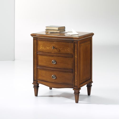 Comodino classico - 6/163 - MOLETTA MOBILI - in noce / rettangolare / con cassetti