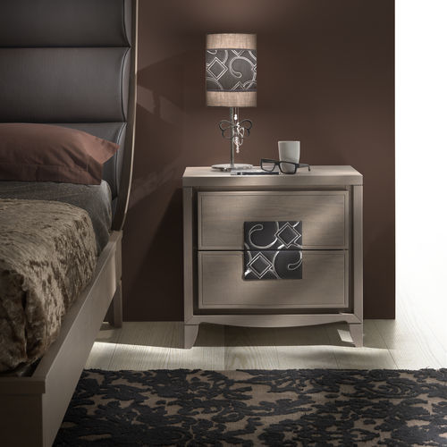 Comodino contemporaneo - ST 731 - MOLETTA MOBILI - in frassino / con supporto in legno / quadrato