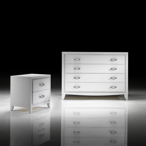 Comodino contemporaneo - ST 701 - MOLETTA MOBILI - in frassino / con supporto in legno / quadrato