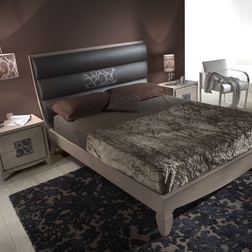Letto matrimoniale - ST 715 - MOLETTA MOBILI - design originale / con testiera imbottita / con testiera in pelle