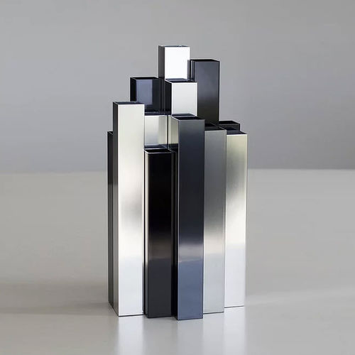 Vaso contemporaneo - Building - L'Alufacture - in alluminio / nero / grigio