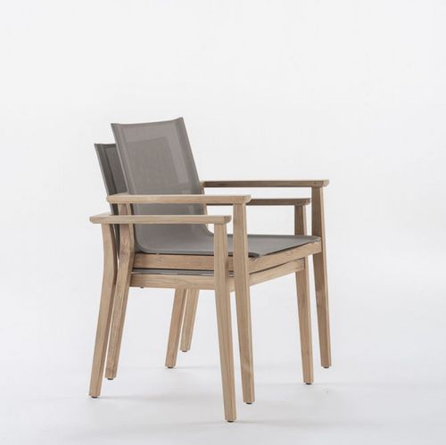 Sedia da pranzo contemporanea - LUGANO  - Arco arredi
Arco arredi - da interno / in tessuto / con supporto in teak