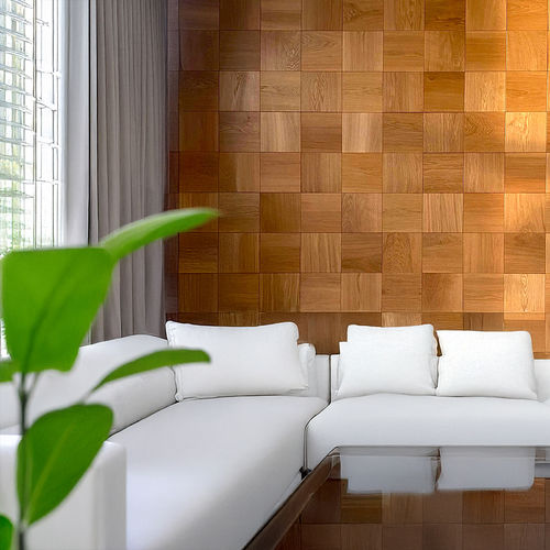 Pannello decorativo in rovere - SQUARE - FORM AT WOOD - in legno compensato / in noce americano / in noce