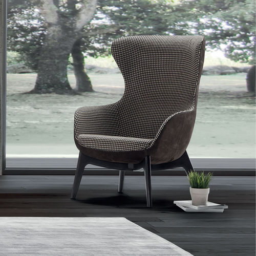 Poltrona contemporanea - QUEEN - Conte - in pelle / in tessuto / in legno dipinto