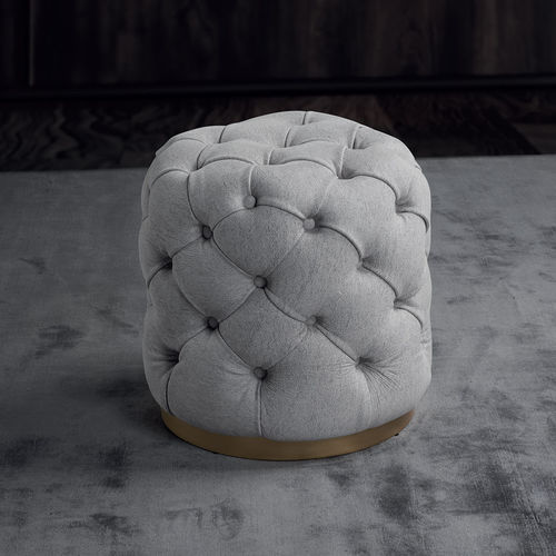 Pouf chesterfield - PARIS - Conte - in tessuto / in pelle / in legno compensato