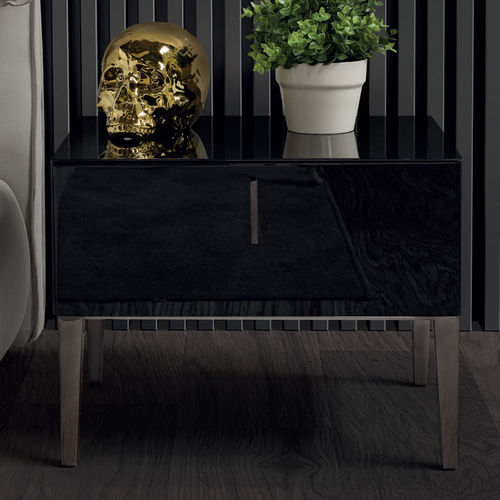 Comodino contemporaneo - EIFFEL - Conte - in legno laccato / con supporto in legno impiallacciato / rettangolare