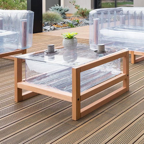 Tavolino basso contemporaneo - EKO - MOJOW DESIGN - in poliuretano / con supporto in legno / rettangolare