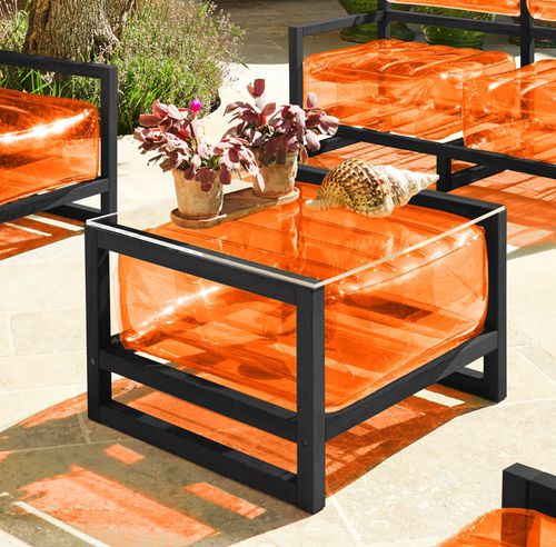 Tavolino basso contemporaneo - EKO - MOJOW DESIGN - in poliuretano / con supporto in legno / rettangolare