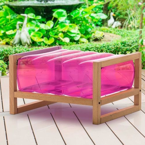 Pouf contemporaneo - EKO - MOJOW DESIGN - in legno / in poliuretano / rettangolare