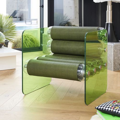 Poltrona design originale - MW01 - MOJOW DESIGN - in poliuretano / in acciaio inossidabile / in vetro