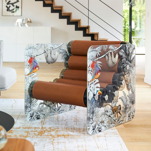 Poltrona design originale - MW02 "Jungle" EDITION - MOJOW DESIGN - in ecopelle / in poliuretano / in acciaio inossidabile