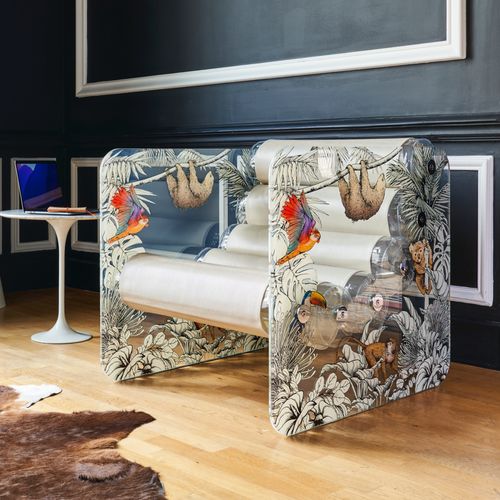 Poltrona design originale - MW02 "Jungle" EDITION - MOJOW DESIGN - in ecopelle / in poliuretano / in acciaio inossidabile