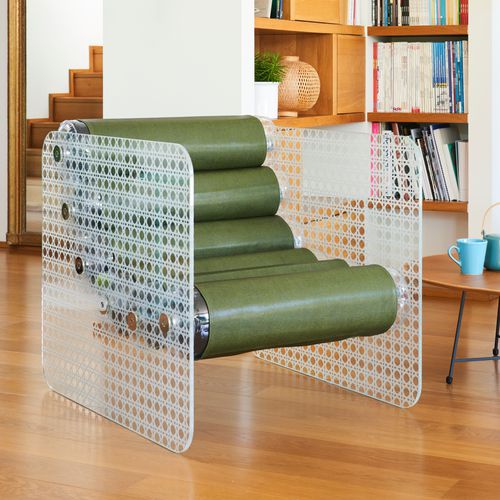 Poltrona design originale - MW02 "CANNAGE" EDITION - MOJOW DESIGN - in tessuto / in poliuretano / in acciaio inossidabile