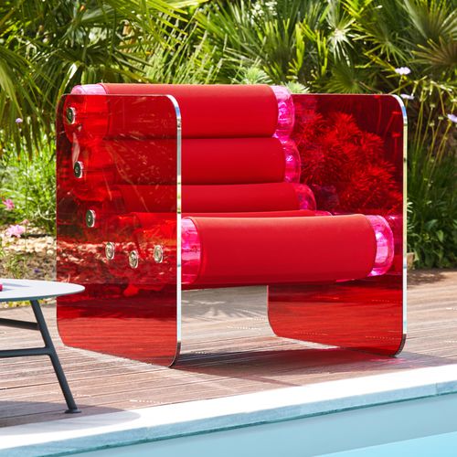 Poltrona design originale - MW02  - MOJOW DESIGN - in tessuto / in poliuretano / in acciaio inossidabile
