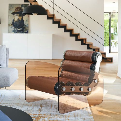 Poltrona design originale - MW03 - MOJOW DESIGN - in ecopelle / in poliuretano / in acciaio inossidabile
