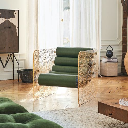 Poltrona design originale - MW02 "GOLD" EDITION - MOJOW DESIGN - in ecopelle / in poliuretano / in acciaio inossidabile
