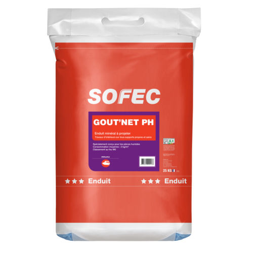 Intonaco deumidificante - GOUT'NET PH - Sofec - da interno / per cartongesso / per calcestruzzo
