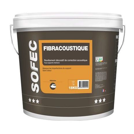 Intonaco decorativo - FIBRACOUSTIQUE - Sofec - sigillante / per interni / per muro