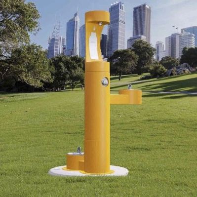 Fontanella per disabili - ELKAY EZH2O BI-LEVEL PEDESTAL - CIVIQ - per cani / da esterno / in acciaio inossidabile