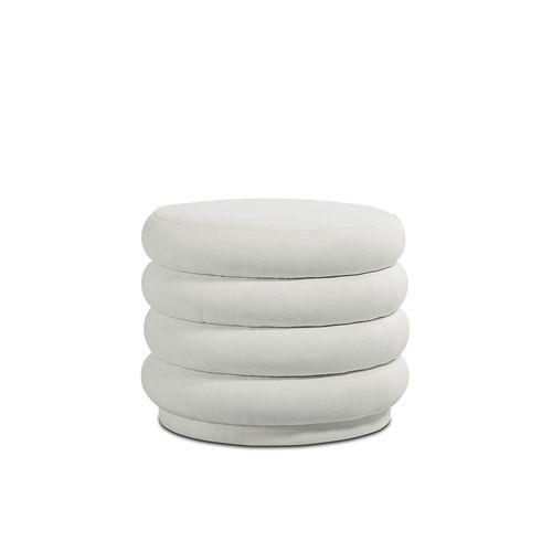 Pouf contemporaneo - PARMA - Ormos - in tessuto / bianco