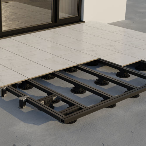 Struttura per pavimento sopraelevato in alluminio termolaccato - STRUCTURAL® CERAM - FIBERDECK - ad alta resistenza / per esterno / regolabile
