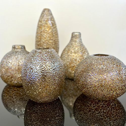 Vaso contemporaneo - SIENNA™ COLLECTION - Amel Chamandy® Designs - fatto a mano / dorato