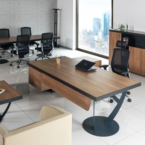 Scrivania direzionale - EPSILON - Flekssit Office Furniture - contemporanea / in melaminico / con contenitore