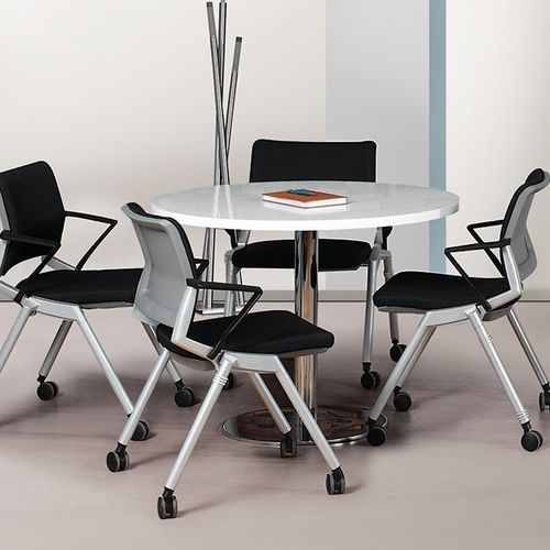 Tavolo da riunione contemporaneo - URAS - Flekssit Office Furniture - in melaminico / con supporto in alluminio / rettangolare