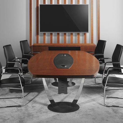 Tavolo da riunione contemporaneo - EPSILON - Flekssit Office Furniture - impiallacciato in legno / in melaminico / con supporto in metallo