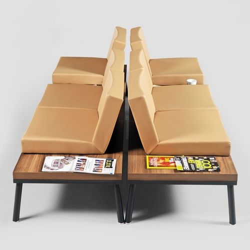 Seduta su barra in metallo verniciato - TOLL SALON - Flekssit Office Furniture - impiallacciata in legno / in poliuretano / 3 posti