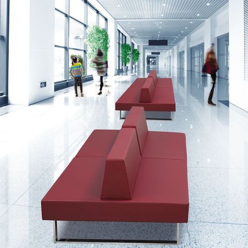 Divanetto imbottito contemporaneo - SILVIA - Flekssit Office Furniture - in pelle / contract / con schienale