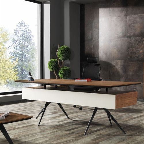 Scrivania contemporanea - ORION - Flekssit Office Furniture - in MDF / in laminato / con contenitore