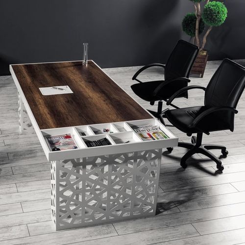 Tavolo da riunione contemporaneo - GALA - Flekssit Office Furniture - in MDF laccato / in melaminico / con supporto in metallo