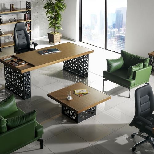 Tavolino basso contemporaneo - GALA - Flekssit Office Furniture - in legno / in melaminico / con supporto in metallo
