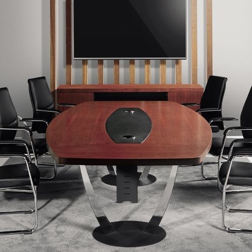 Tavolo da riunione contemporaneo - EPSILON - Flekssit Office Furniture - in melaminico / con supporto in metallo / rettangolare