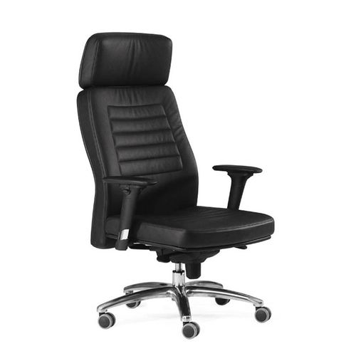 Poltrona direzionale contemporaneo - AZUR - Flekssit Office Furniture - in pelle / in alluminio / in poliuretano