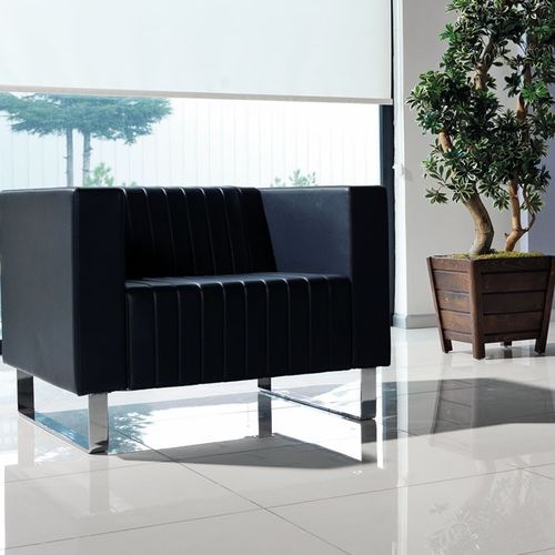 Poltrona contemporanea - POSH - Flekssit Office Furniture - in pelle / in legno / nera