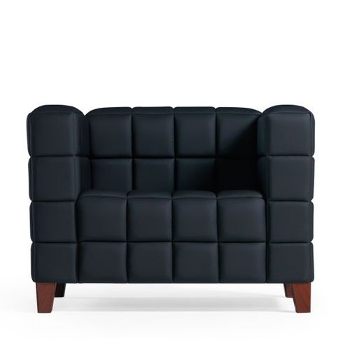 Poltrona contemporanea - PIAZZA - Flekssit Office Furniture - in pelle / in legno / nera