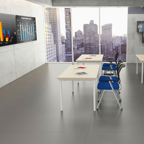 Tavolo per corsi di formazione contemporaneo - PRATICA - Flekssit Office Furniture - in melaminico / con supporto in metallo / rettangolare