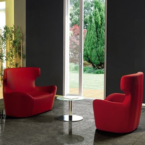 Poltrona contemporanea - OSCAR - Flekssit Office Furniture - in acciaio / in legno / rossa