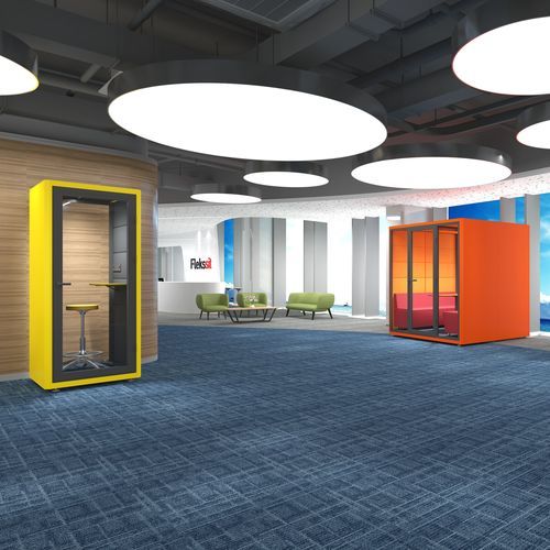 Ufficio POD con illuminazione integrata - FDW 10 0960 - Flekssit Office Furniture - acustico / a 1 posto / con presa di corrente integrata