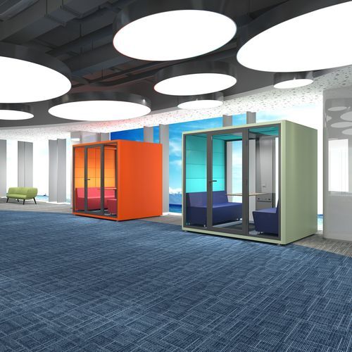 Ufficio POD con illuminazione integrata - FDW 20 2160 - Flekssit Office Furniture - acustico / con porta vetrata / con presa di corrente integrata