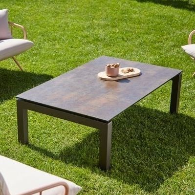 Tavolino basso contemporaneo - SALVIA - Musola - in vetro / in ceramica / con supporto in acciaio inossidabile