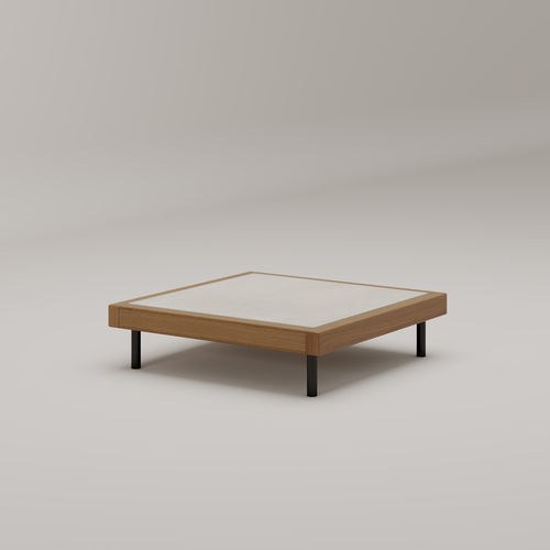 Tavolino basso contemporaneo - BOIRA - Musola - in iroko / in ceramica / con supporto in iroko