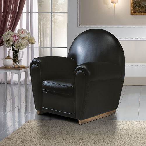 Poltrona classica - Cristal  - DI MARCO INTERIOR SOFA - in pelle / in legno / nera