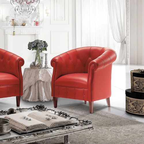 Poltrona classica - Margott  - DI MARCO INTERIOR SOFA - in tessuto / in pelle / in legno