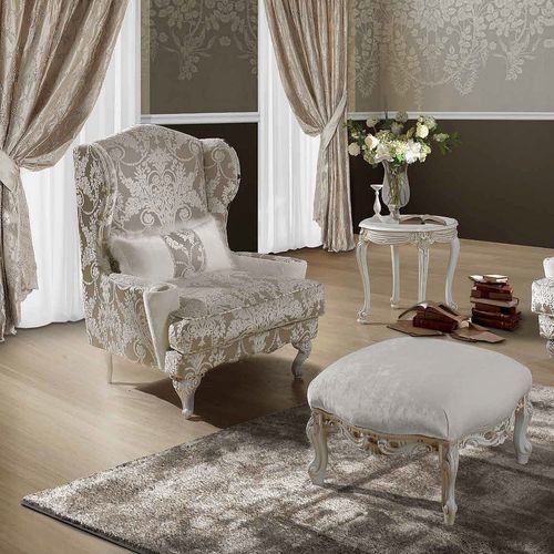 Poltrona classica - TIFFANY - DI MARCO INTERIOR SOFA - in tessuto / in legno massiccio / a orecchioni