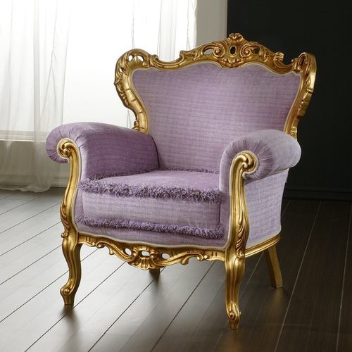 Poltrona in stile barocco - DI MARCO INTERIOR SOFA - in tessuto / in legno massiccio / in legno dorato a foglia oro
