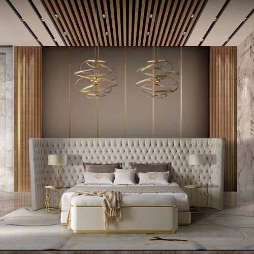 Letto matrimoniale - LUDOVICA - DI MARCO INTERIOR SOFA - classico / imbottito / con testiera imbottita